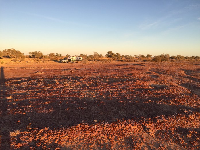 Early morning at a remote camp site, along the Birdsville Track, 1000 km north of Adelaide
