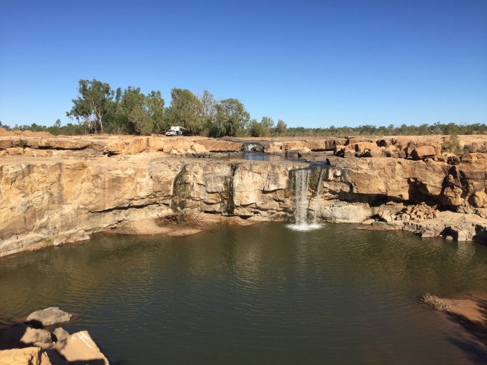 Leichhardt Falls; we swam in the small pool at the middle level.